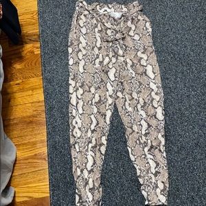Snake skin paper bag pants